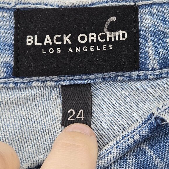Black Orchid Bardot Straight Fray Jeans Vintage Rehab Light Wash Size 24 NWT - Picture 6 of 12